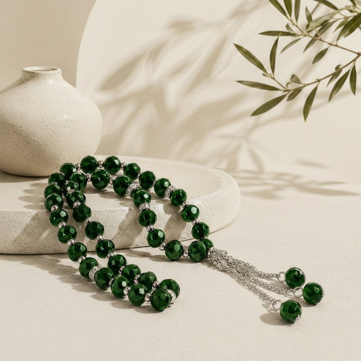 Crystal Glass Muslim Prayer Tasbeeh, 33pcs beads (MR039)