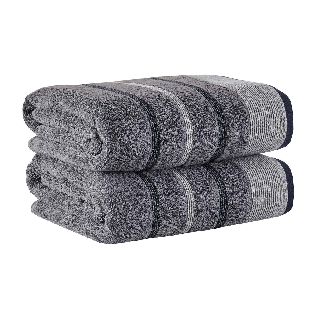 Decorative Cotton Stripe Bath Towel Set - Noelle Collection