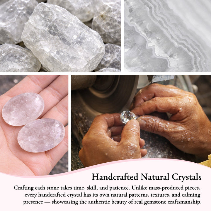 Pocket crystal stones set with clear crystal texture and natural stone surface detail