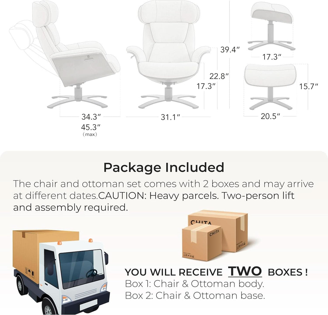 Saddle Leather Adjustable Headrest Reclining Chair