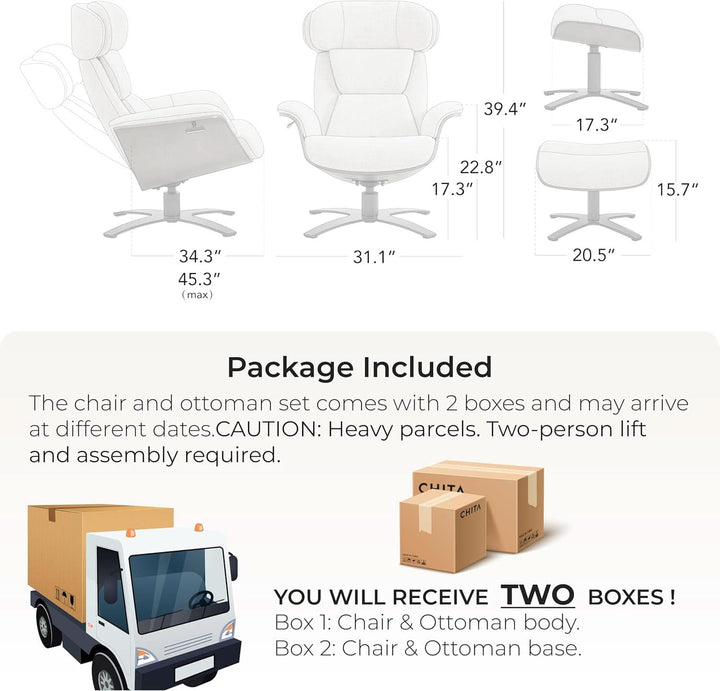 Saddle Leather Adjustable Headrest Reclining Chair