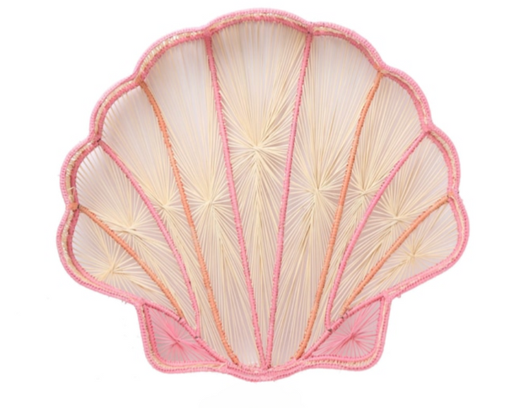 Shell Charm Handwoven Iraca Decorative Tray