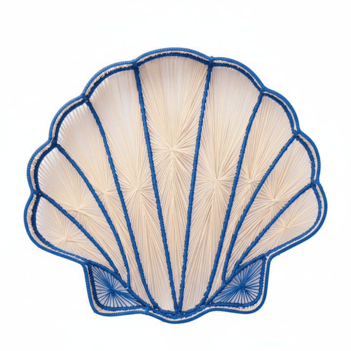 Shell Charm Handwoven Iraca Decorative Tray — Decorative Tray, [material], MacondoForever
