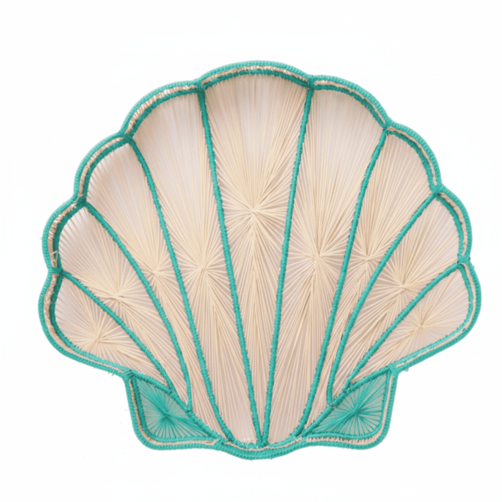 Shell Charm Handwoven Iraca Decorative Tray — Decorative Tray, [material], MacondoForever