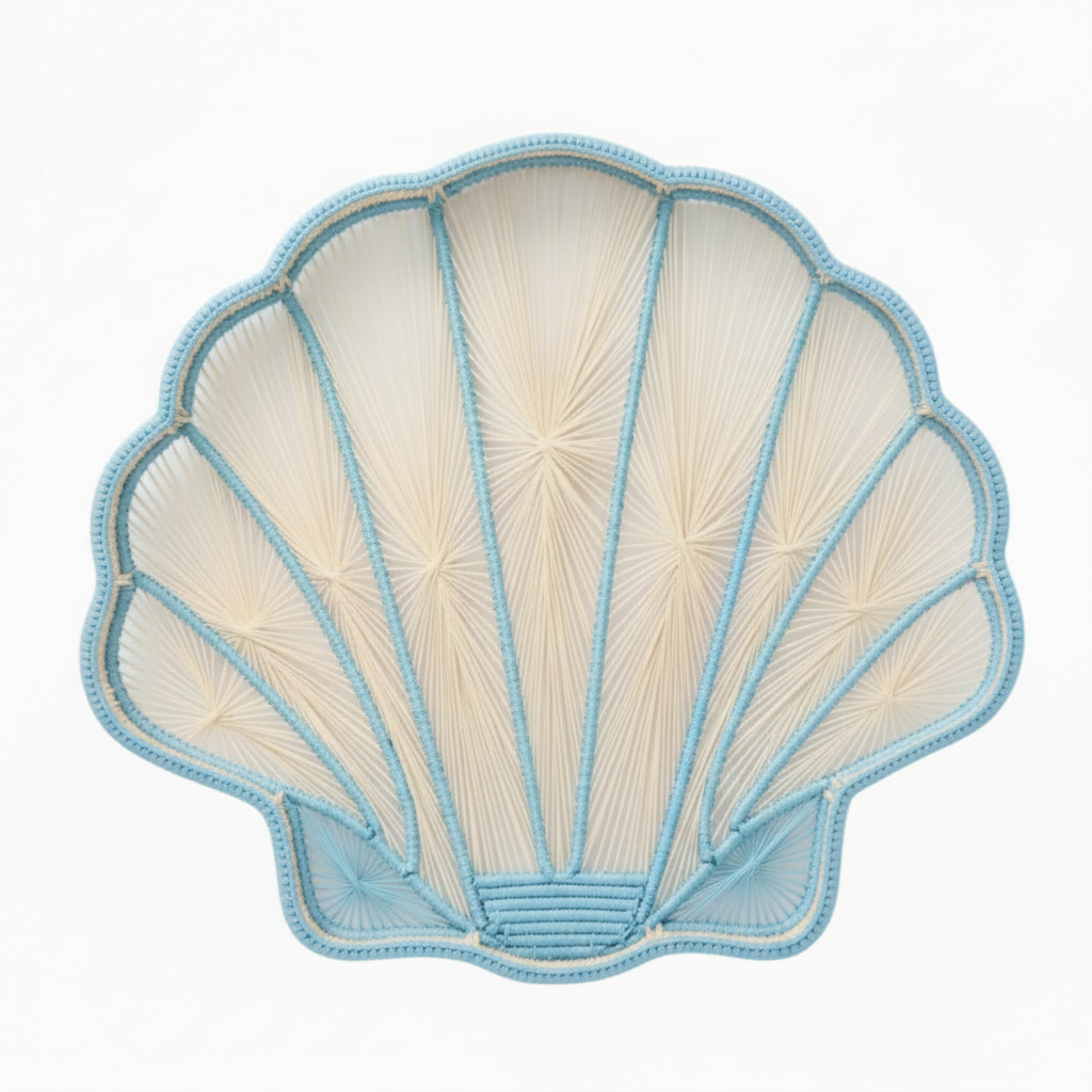 Shell Charm Handwoven Iraca Decorative Tray