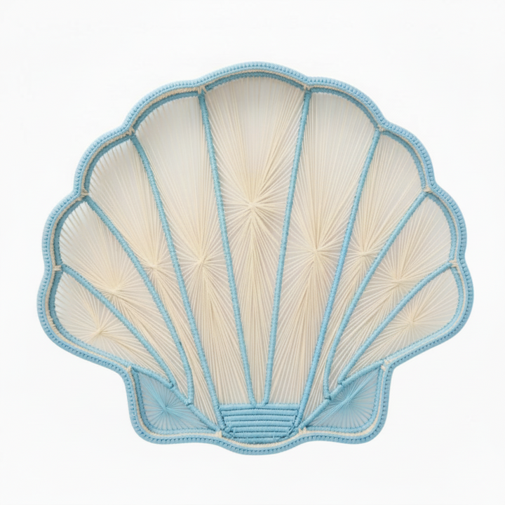 Shell Charm Handwoven Iraca Decorative Tray