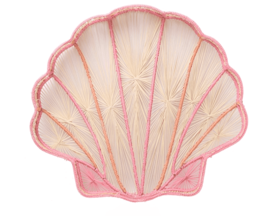 Shell Charm Handwoven Iraca Decorative Tray — Decorative Tray, [material], MacondoForever