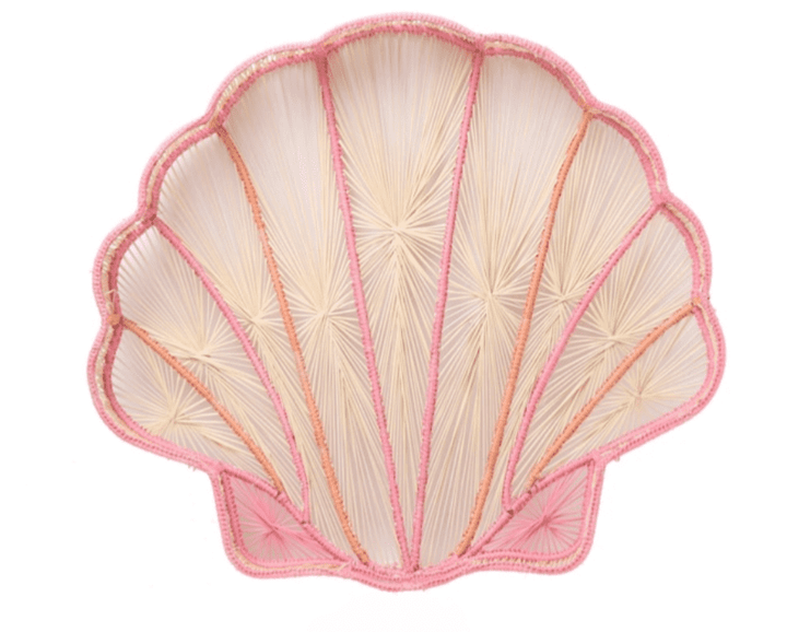 Shell Charm Handwoven Iraca Decorative Tray — Decorative Tray, [material], MacondoForever