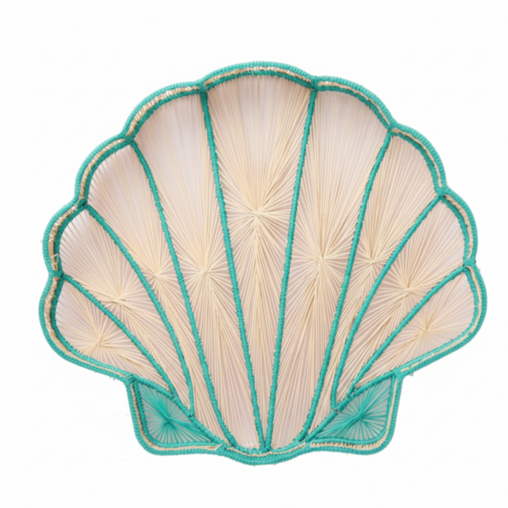 Shell Charm Handwoven Iraca Decorative Tray