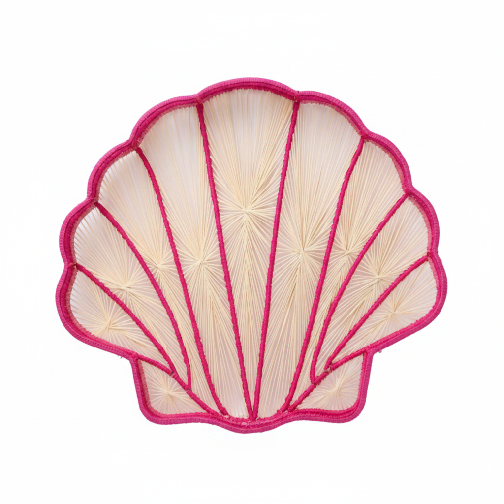 Shell Charm Handwoven Iraca Decorative Tray