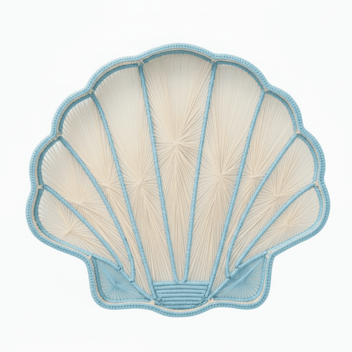 Shell Charm Handwoven Iraca Decorative Tray — Decorative Tray, [material], MacondoForever