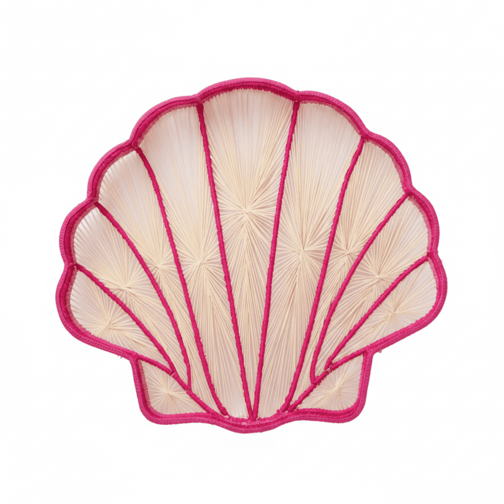 Shell Charm Handwoven Iraca Decorative Tray — Decorative Tray, [material], MacondoForever