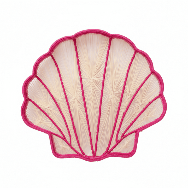 Shell Charm Handwoven Iraca Decorative Tray — Decorative Tray, [material], MacondoForever
