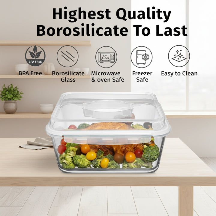 Extra‑Large Borosilicate Glass Baking & Storage Container–28 Cup