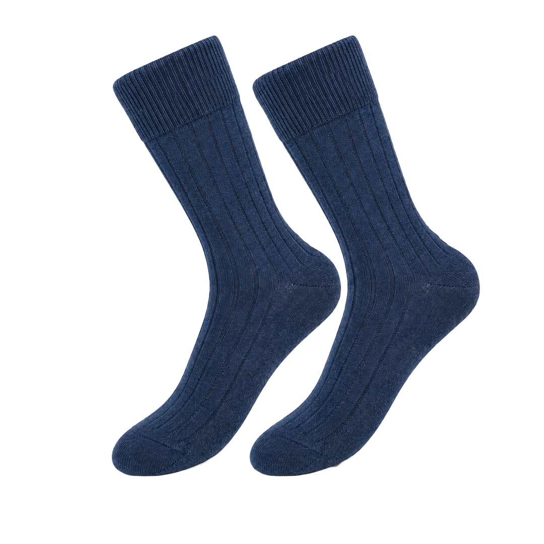 tittimitti® women’s merino wool & silk crew socks, dark blue knit pair