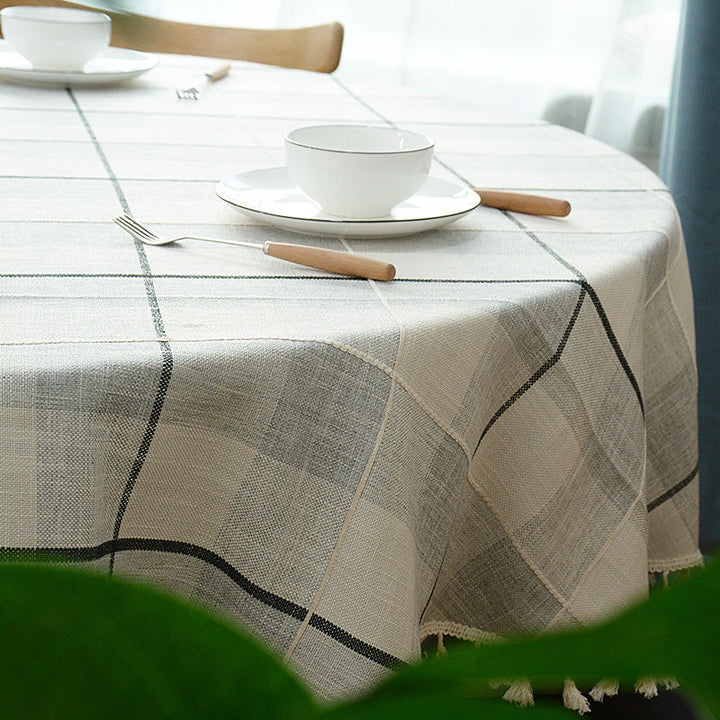 Cotton-Linen Round Table Cloth