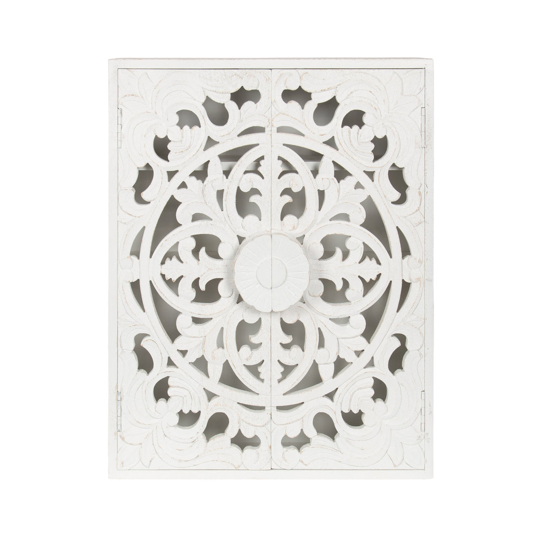 Saanvi Carved Wood Wall Cabinet