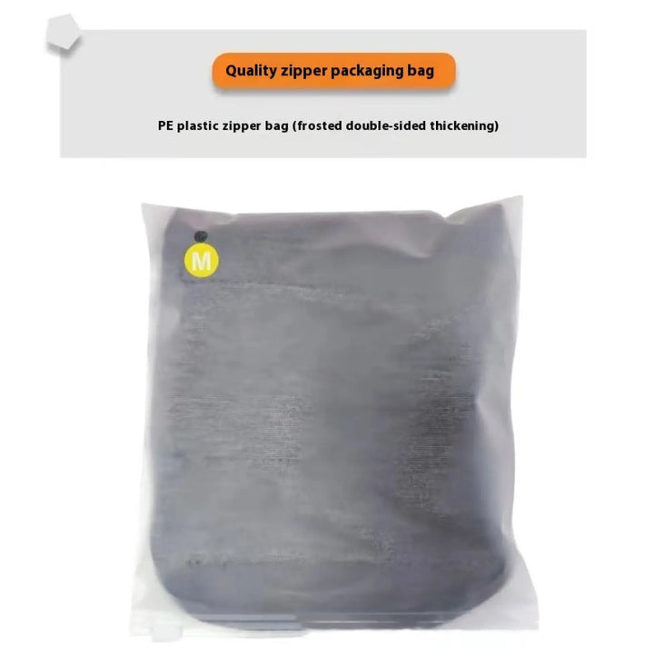 Plastic zipper bag packaging for heather gray dog anxiety vest