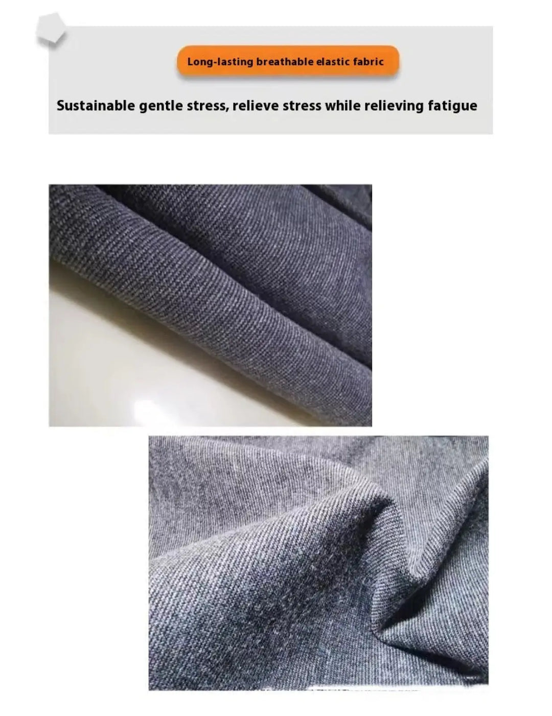 Heather gray fabric panel for dog anxiety vest, textured knit close-up
