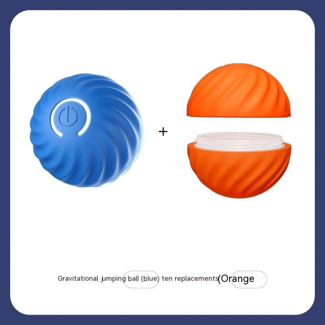 Blue rubber jumping ball plus orange replacement shell with clear lid