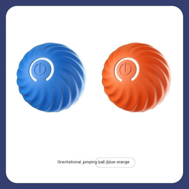 Blue and orange rubber jumping ball dog toys, round textured design