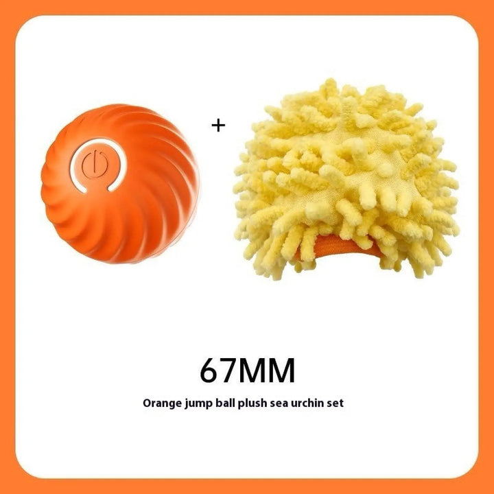 Orange 67mm jump ball plus yellow plush sea urchin set