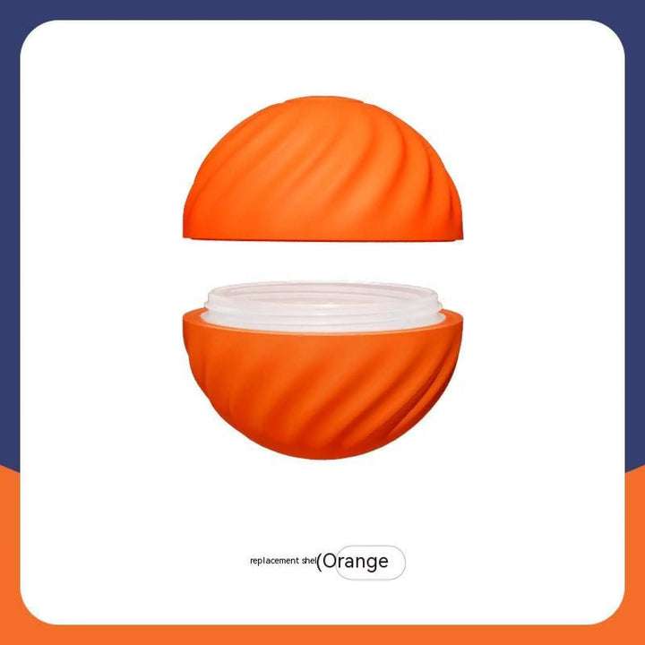Orange replacement shell for rubber jumping ball dog toy with clear lid