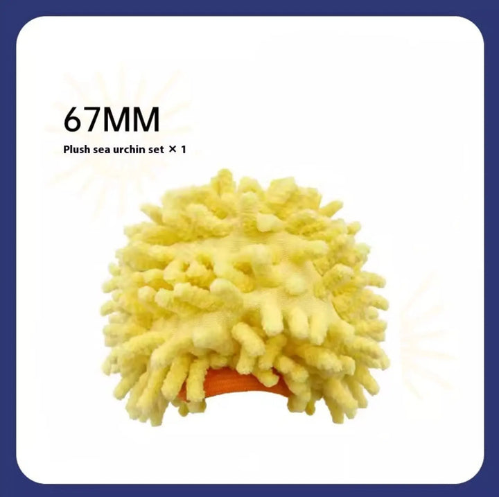 Yellow plush sea urchin insert set, 67mm