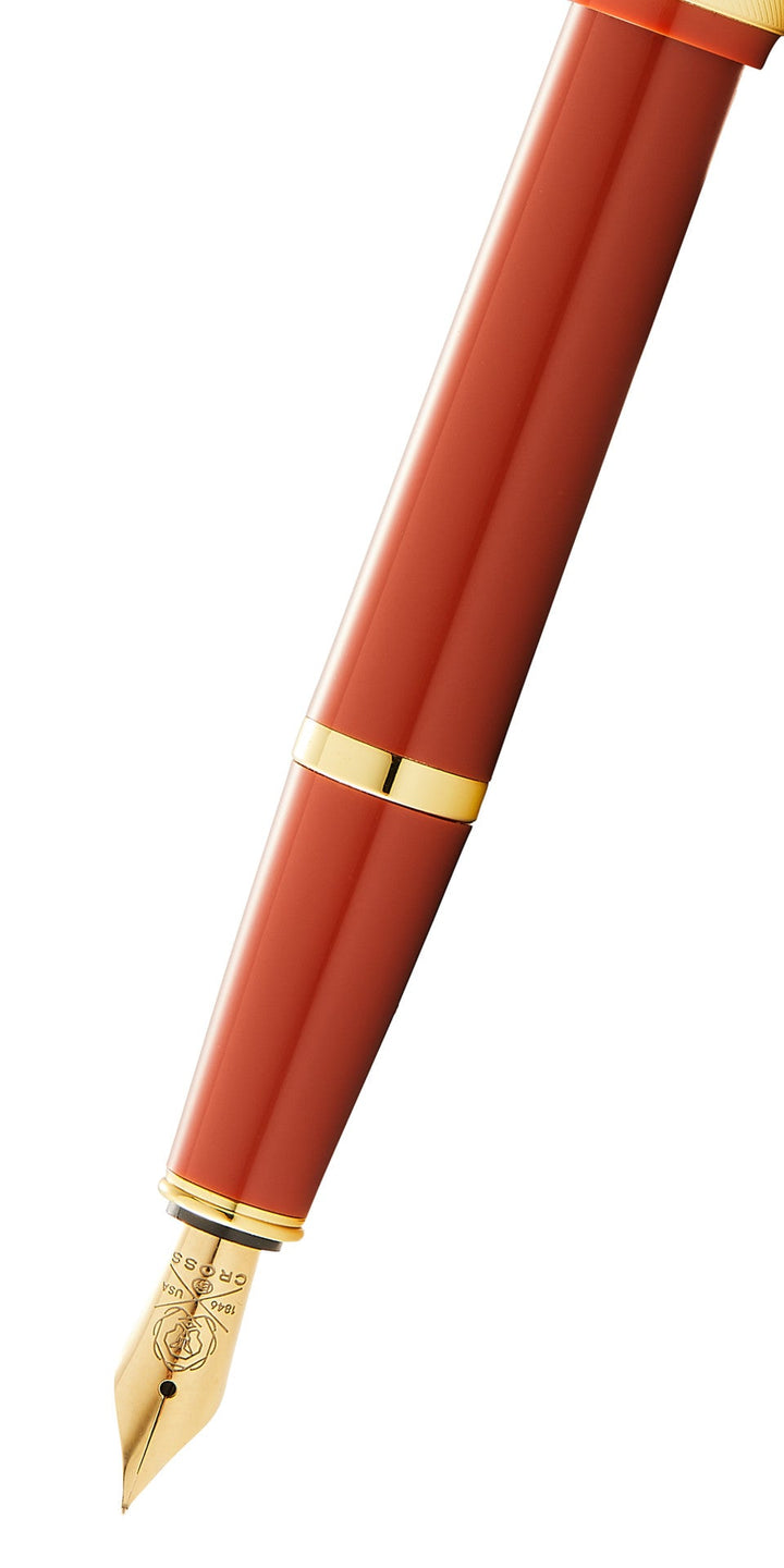Bailey Light™ Polished Amber Resin and Gold Tone Extra Fine Nib Fountain Pen