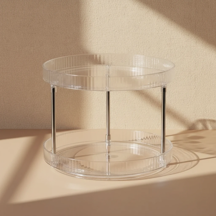 2-tier Acrylic Rotating Spice Rack and Vanity Organizer