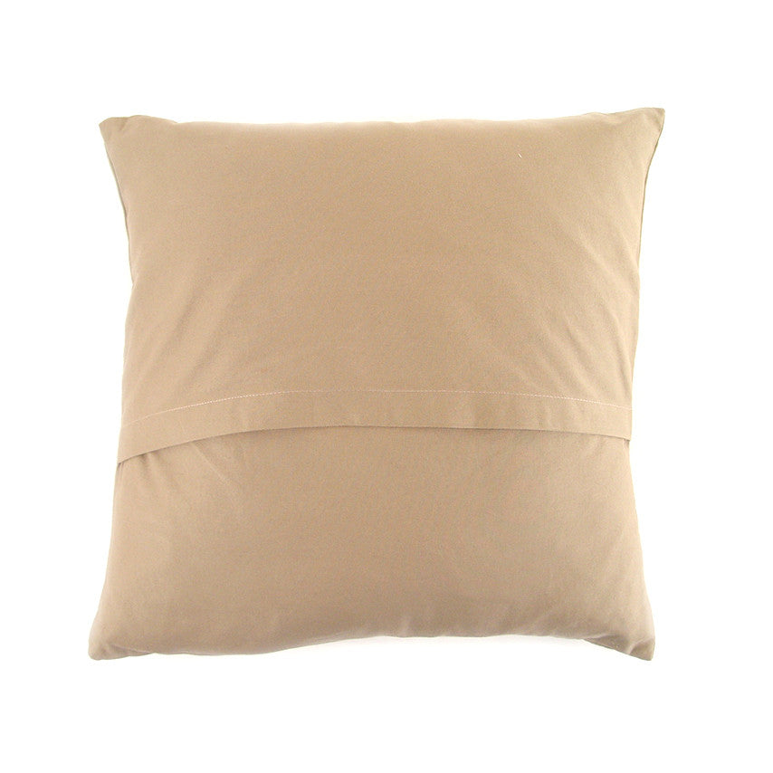 Beige and White Hand Embroidered Pillow Cover