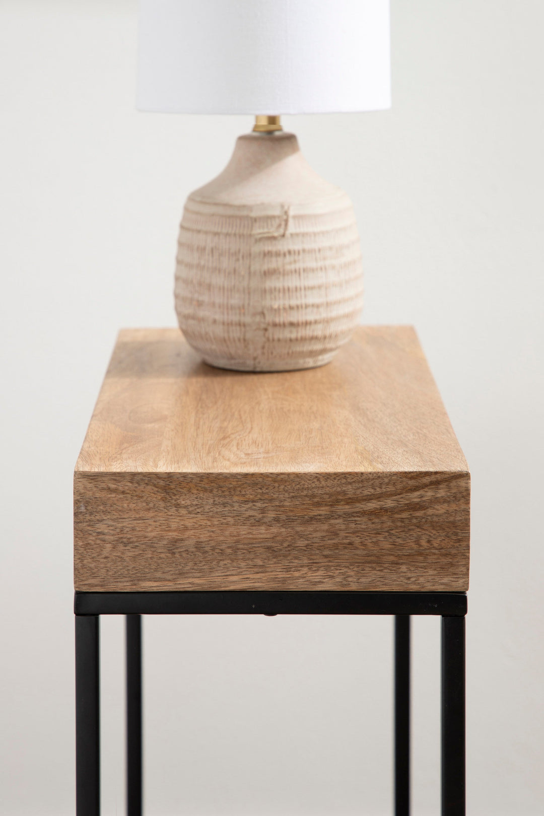 Karlsen Wood and Metal Slim Side Table
