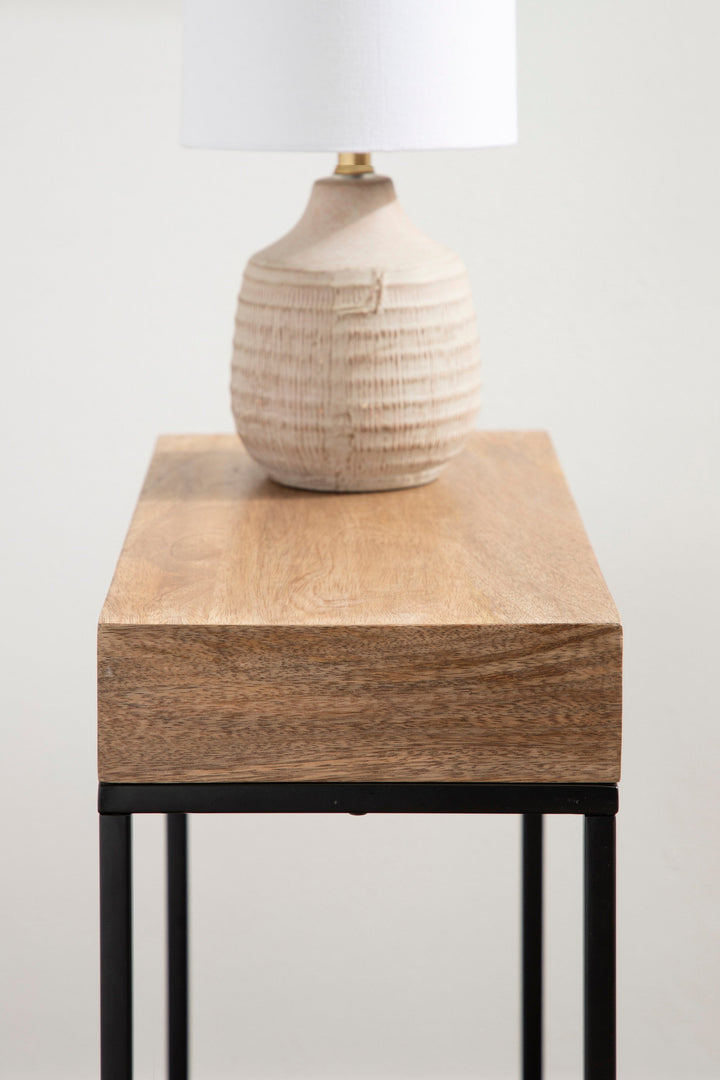 Karlsen Wood and Metal Slim Side Table
