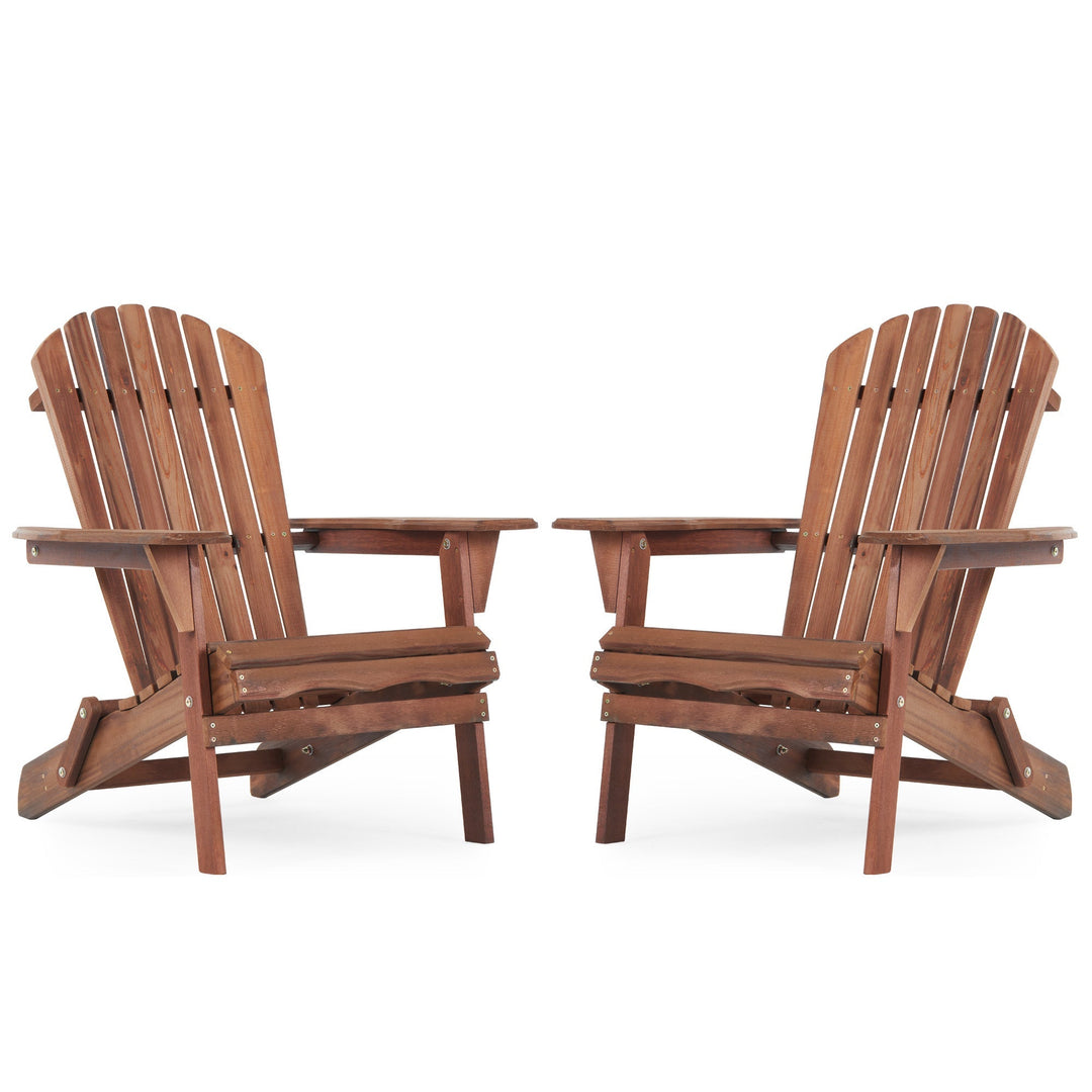 Solid Wood Folding Adirondack Chair (Set of 2)