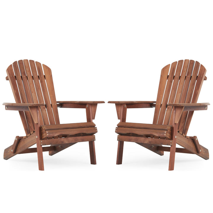 Solid Wood Folding Adirondack Chair (Set of 2)
