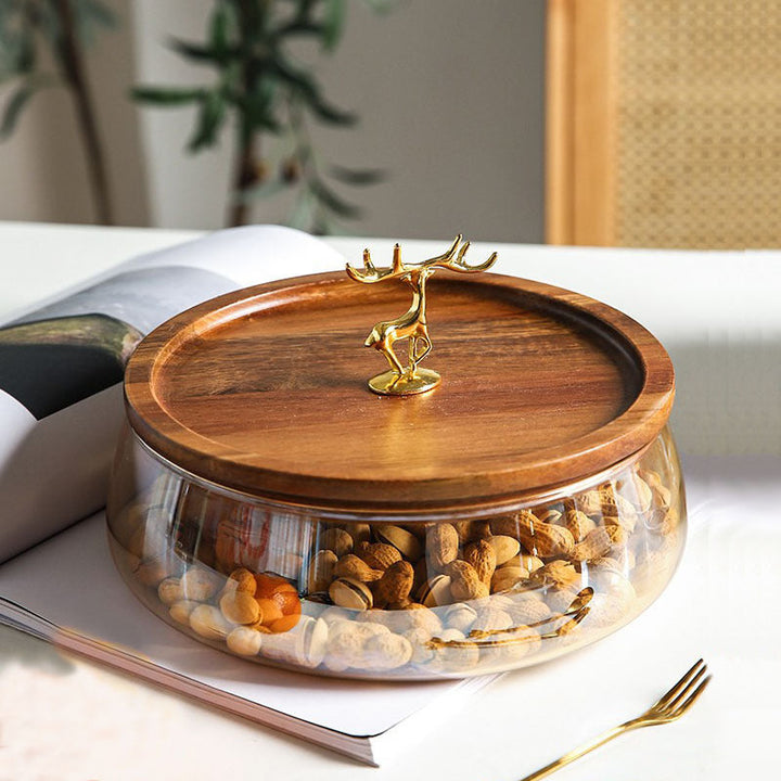 Elk Glass Compote–Transparent or Amber