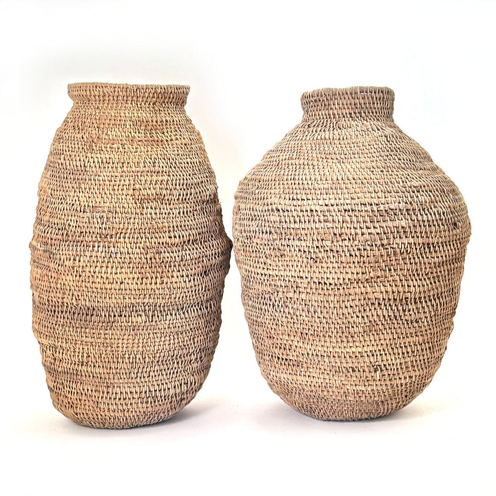 XXLarge Buhera basket, woven straw body with narrow rim and open top