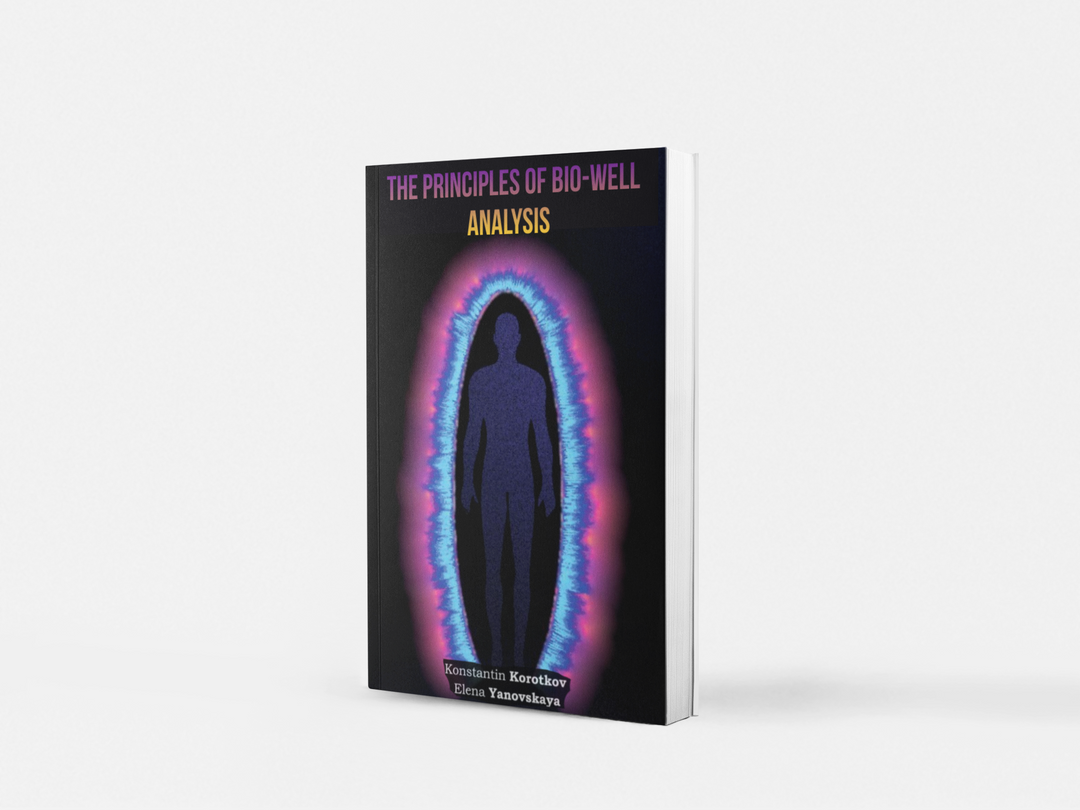 Bio-Well analysis book, front cover with human figure and glowing aura