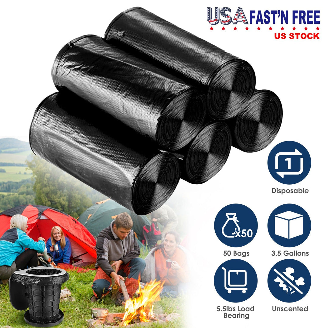 Black garbage bag roll set, disposable trash can liners with capacity icons