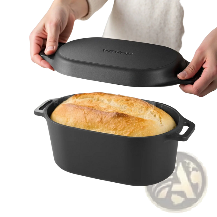 Enameled Cast Iron Dutch Oven 3.5 Qt Black Oval Pot