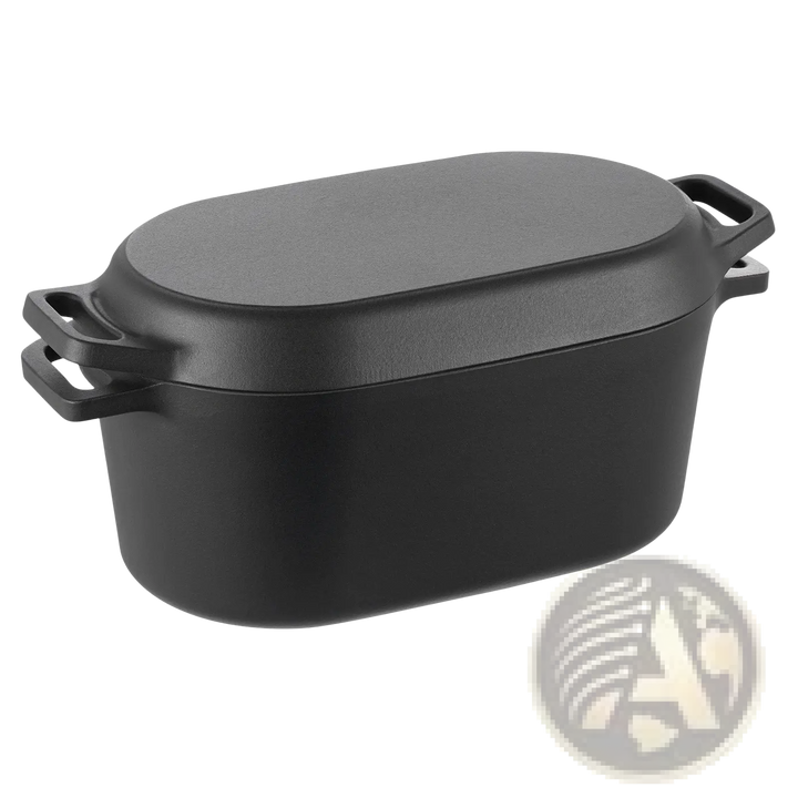 Enameled Cast Iron Dutch Oven 3.5 Qt Black Oval Pot