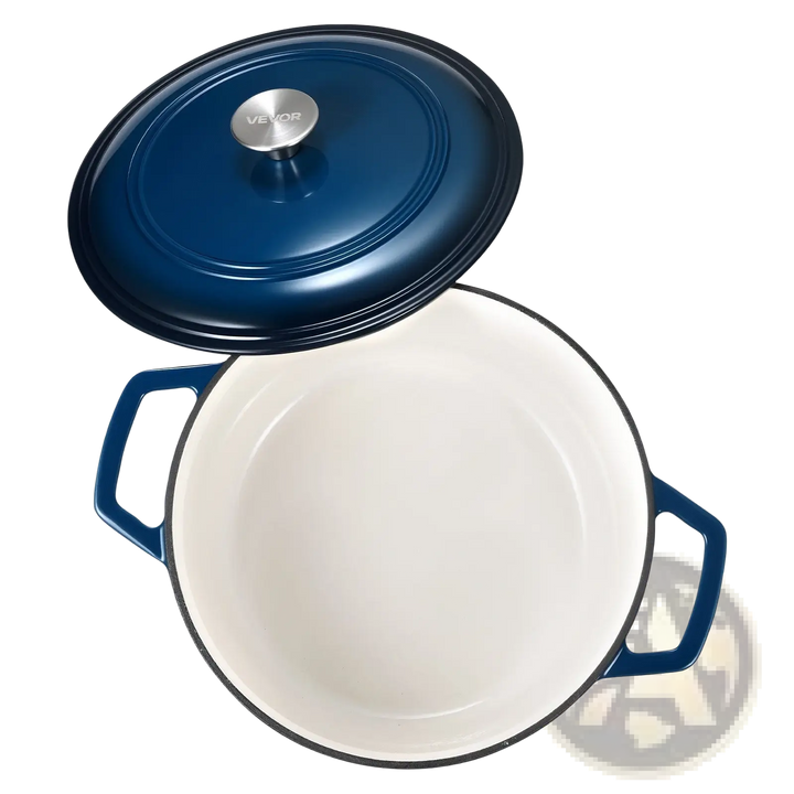 Enameled Cast Iron Dutch Oven 6 Qt Blue Cookware