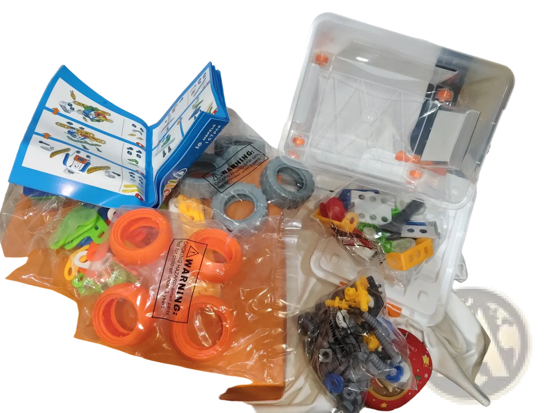 Robot building block set accessories with instruction booklet and plastic parts