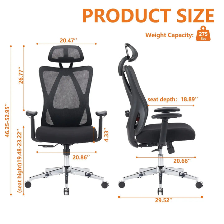 Ergonomic Mesh Office Chair with Adjustable Headrest