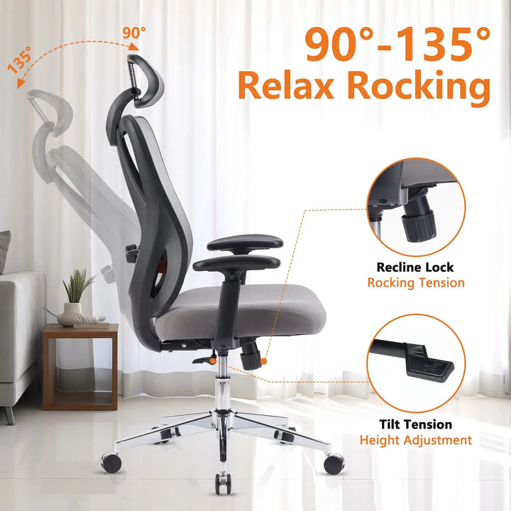 Ergonomic Mesh Office Chair with Adjustable Headrest