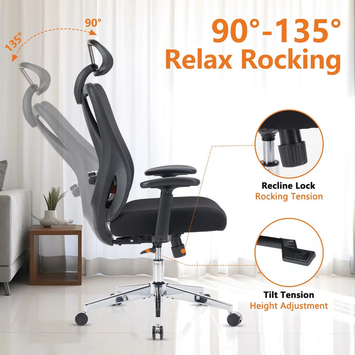 Ergonomic Mesh Office Chair with Adjustable Headrest