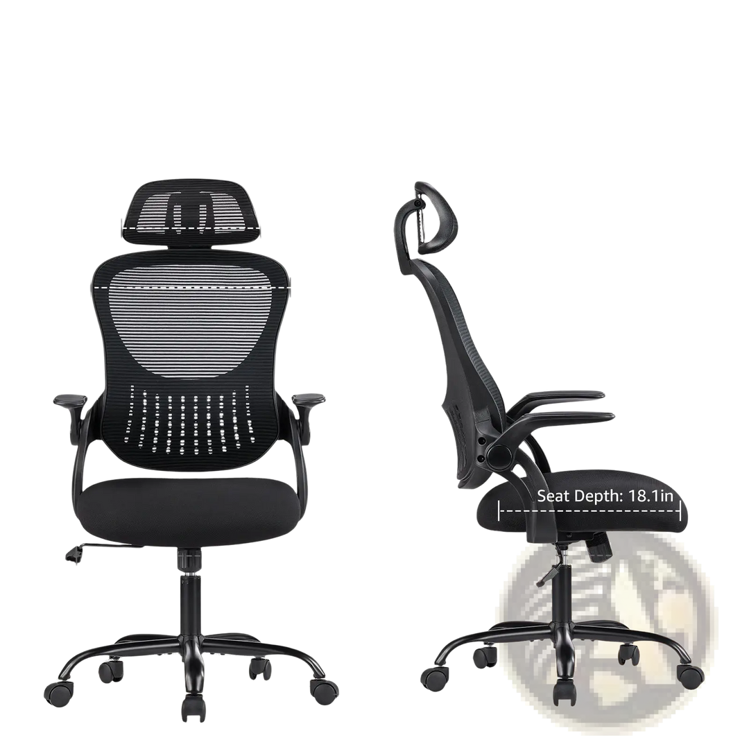 Ergonomic Mesh Office Chair with Flip Up Arms