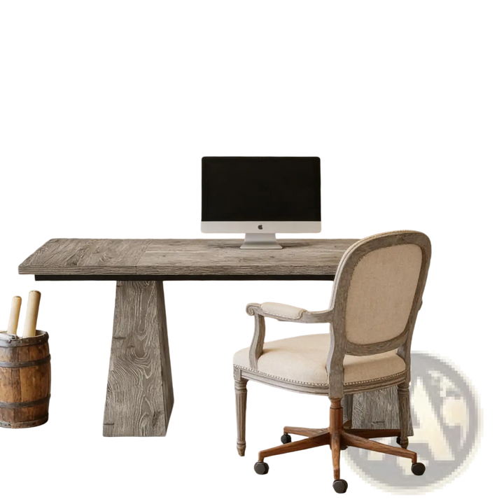 Executive Desk 63 Inch Gray Wood Computer Workstation