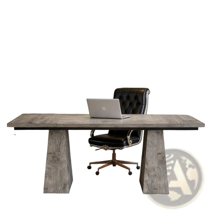 Executive Desk 63 Inch Gray Wood Computer Workstation