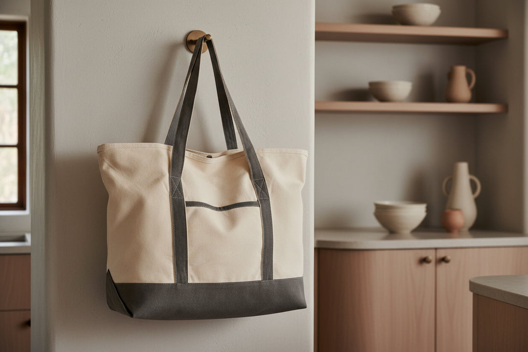 Extra Large Organic Zip Top Canvas Tote